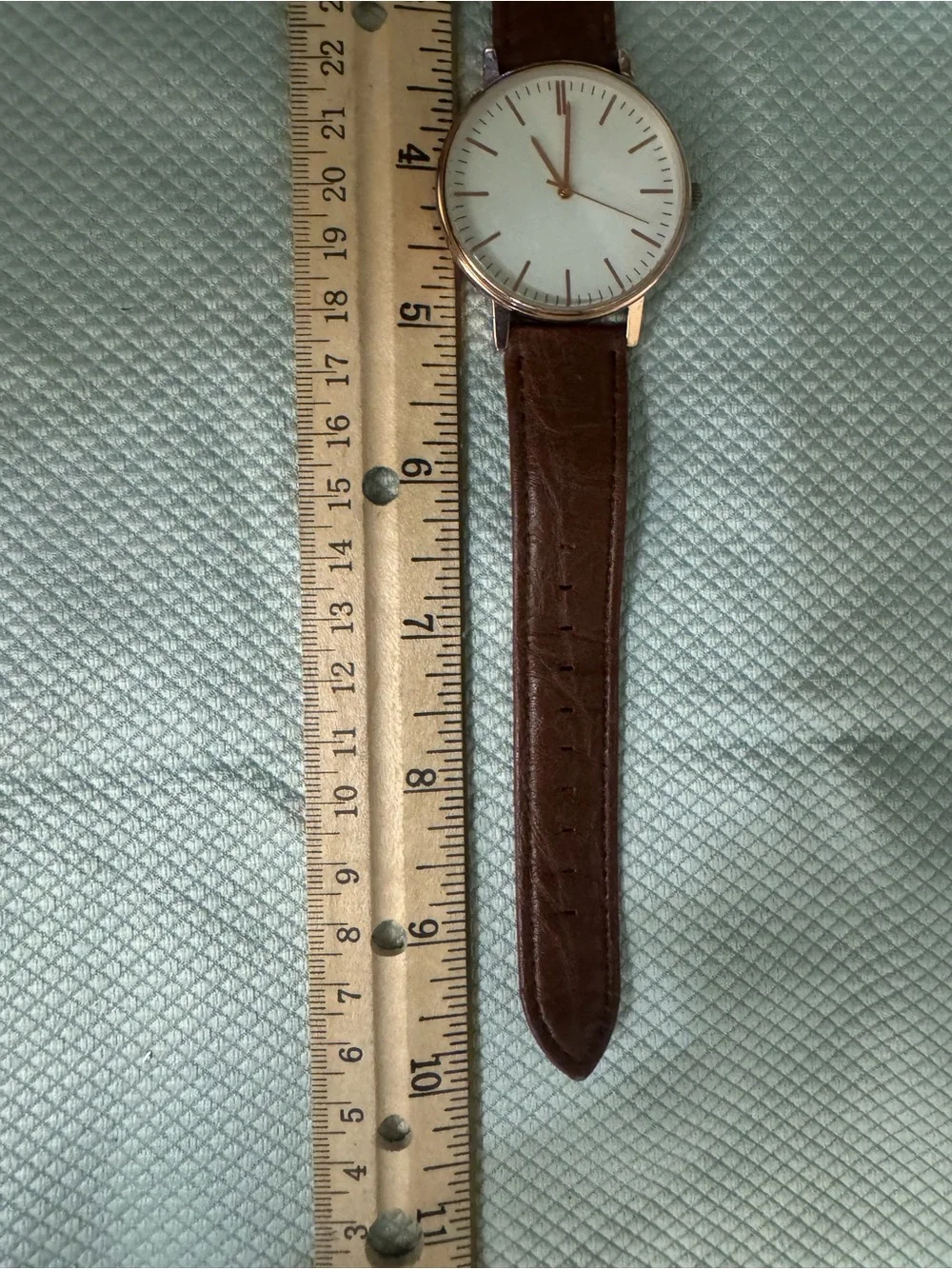Women's Brown Leather Watch with Gold Case & Rose Gold Digits